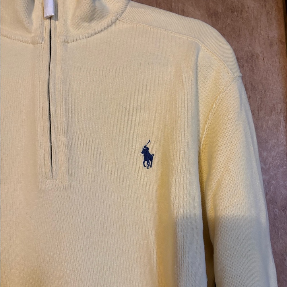 Polo Ralph Lauren Men's Classic 1/4 Zip-Up Pull-Over… Cotton …in Pale Yellow - Picture 3 of 9